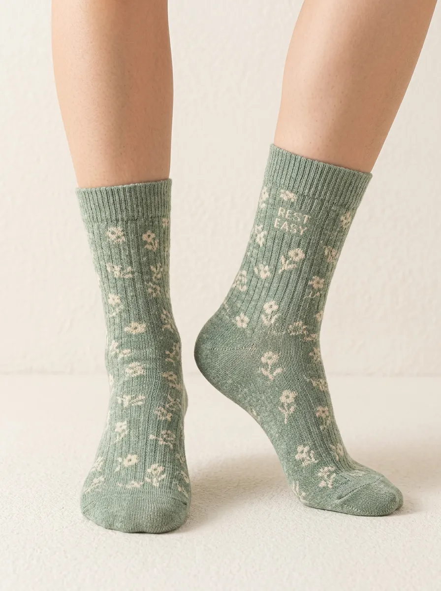 Artful Floral Casual Socks