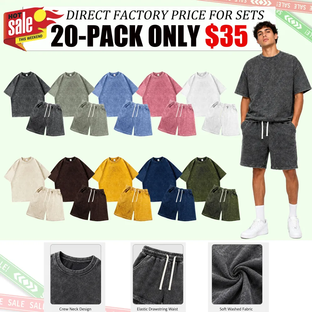 Men's classic two-piece soft stretch cotton loungewear set