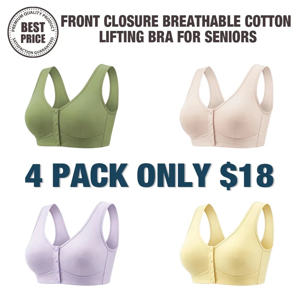 🔥Last Day💥Front Closure Breathable Cotton Lifting Bra for Seniors🔥8-Pack Only $24