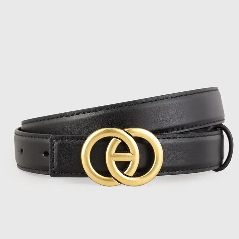 Textured Statement Buckle Accent Belt