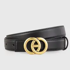 Textured Statement Buckle Accent Belt