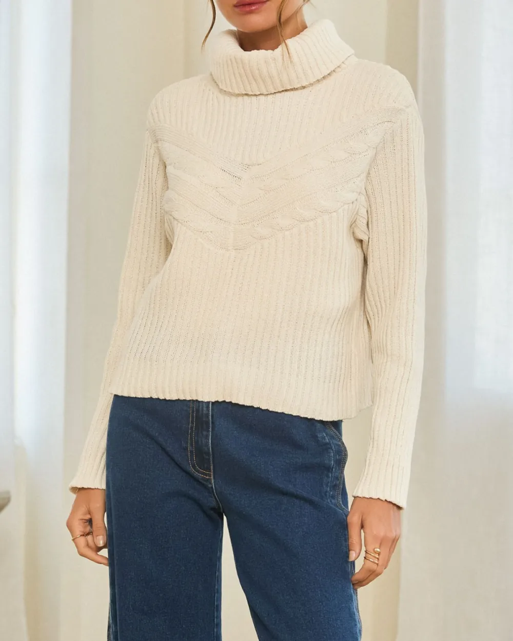 Turtleneck Ribbed Sweater