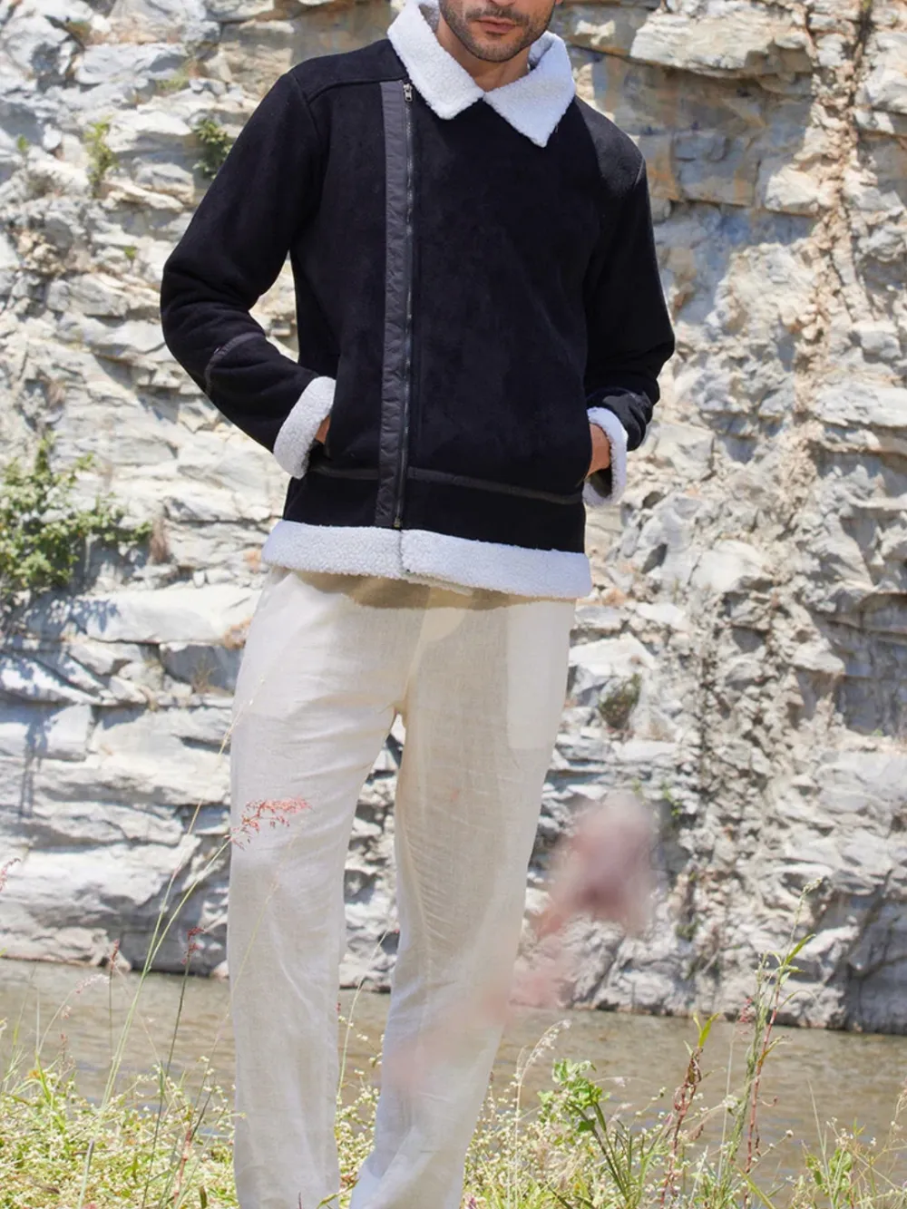 Casual Style Lined Biker Jacket