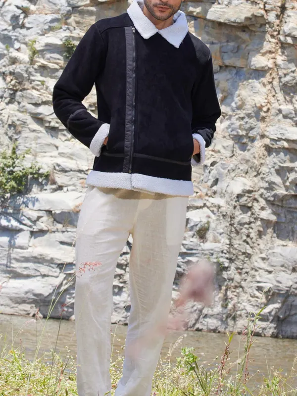 Casual Style Lined Biker Jacket