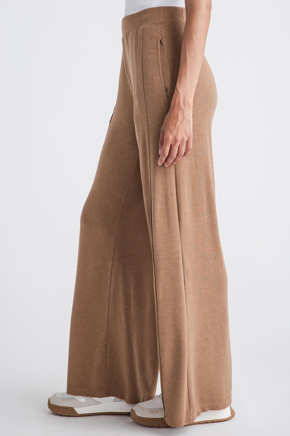 Wideleg Jersey Pants - Mocha