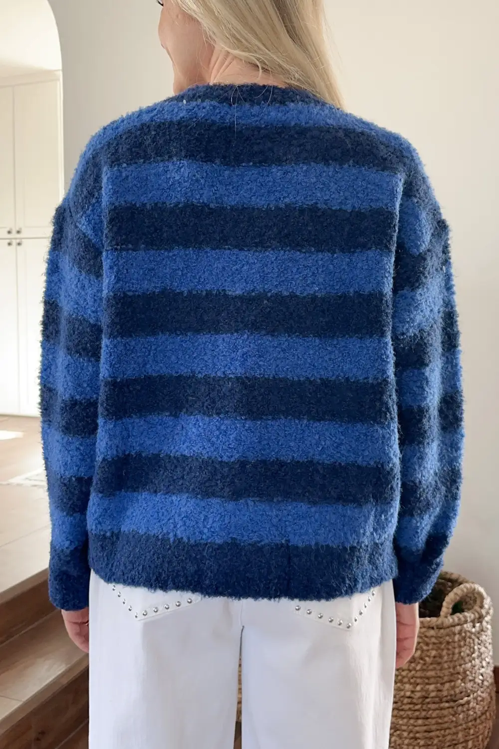 Striped Button Front Cardigan