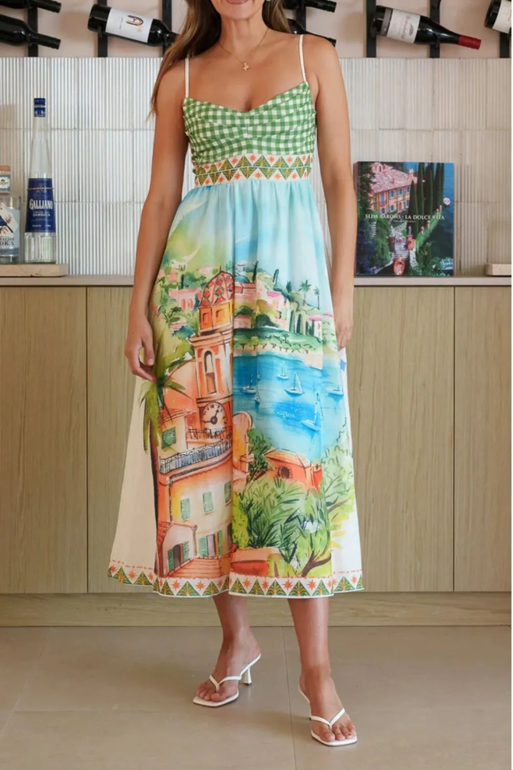 Plaid Printed Midi Dress