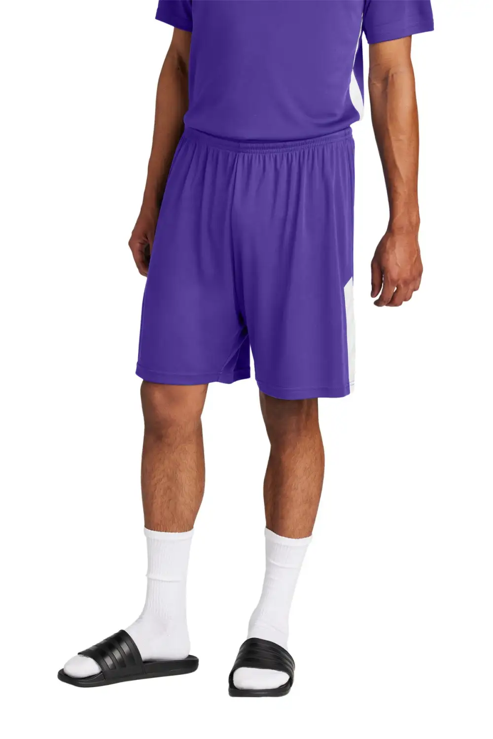 Contrast-Panel Athletic Shorts