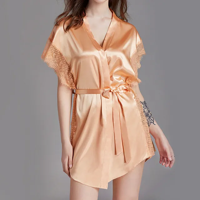 Short Sleeve Wrap Nightgown
