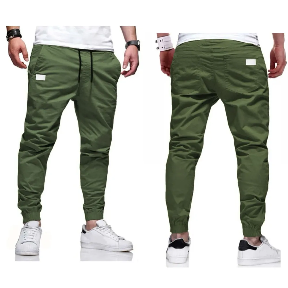 Men'S Solid Color Overalls Drawstring Sports Trendy Trousers Men'S Casual Drawstring Pants