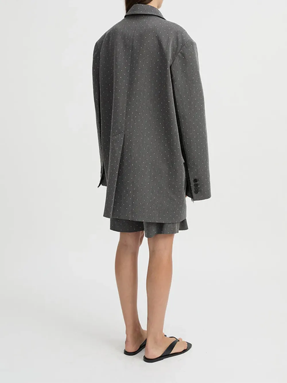 Oversized Slhouette Casual Style  Blazer Charcoal