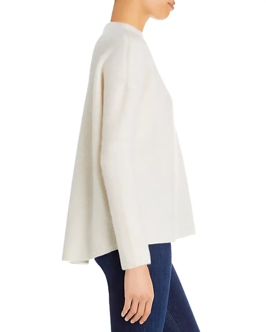 Cashmere Mock Neck Brushed Cashmere Sweater