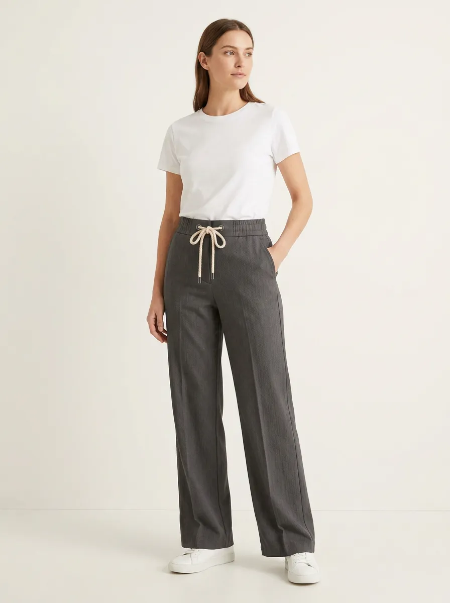 Women's Minimal Graphic Adjustable Drawstring Waist Pants