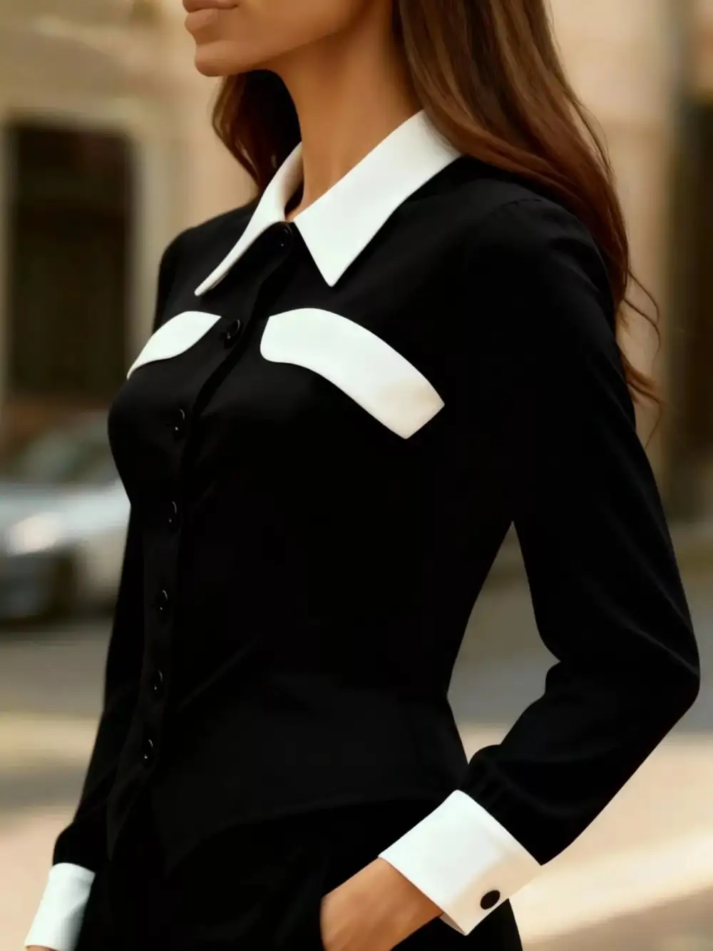 Contrast Button Down Shirt