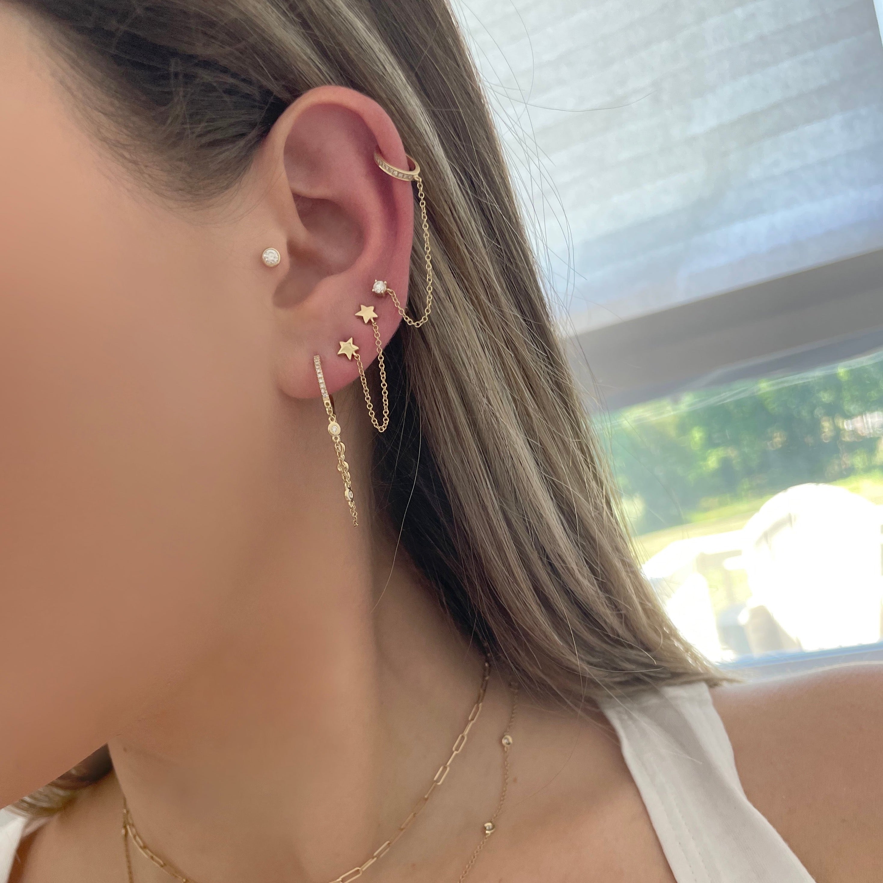 Openwork Refined Gem Detail Earrings