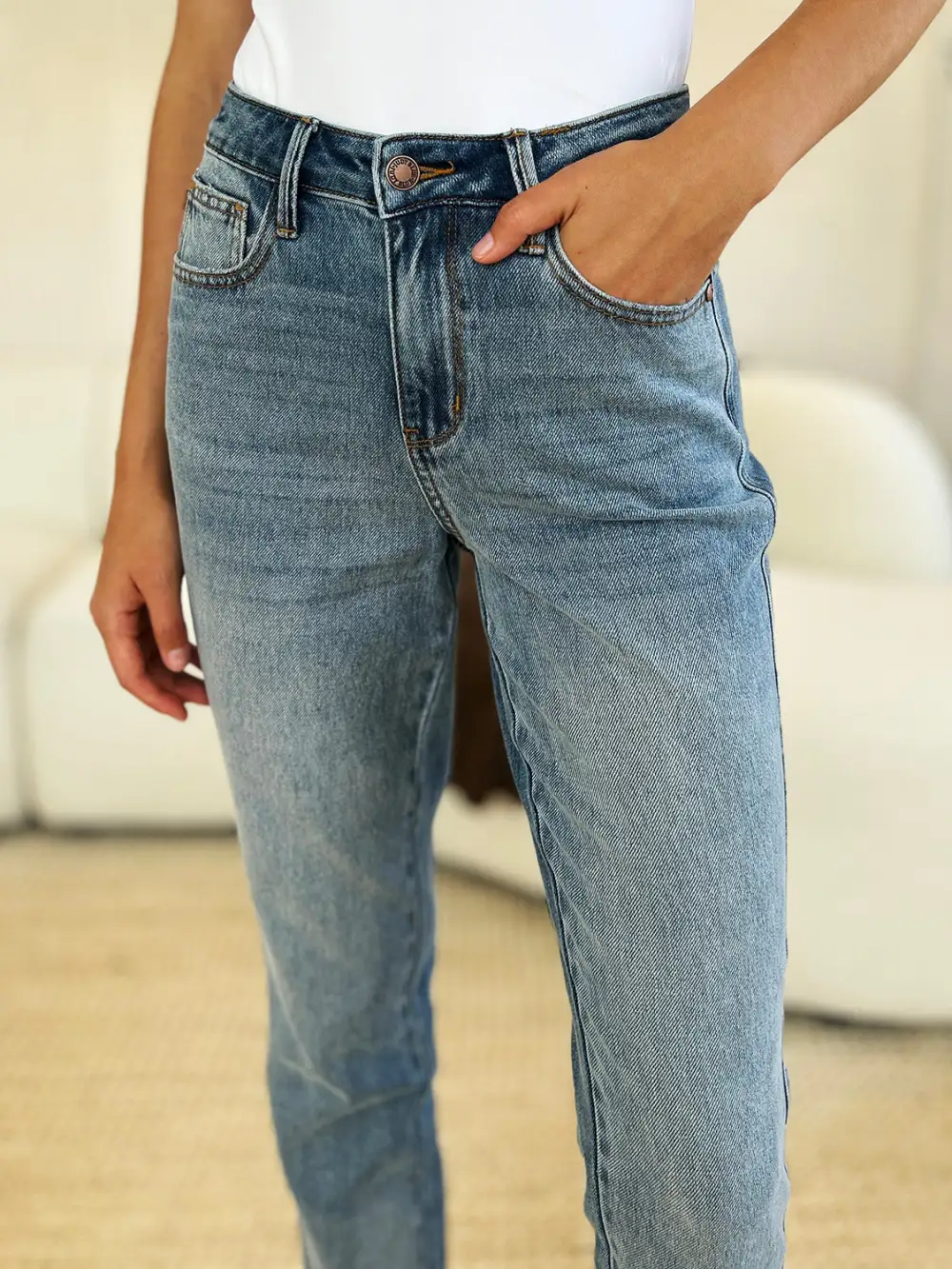 Classic Mid Rise Denim Jeans