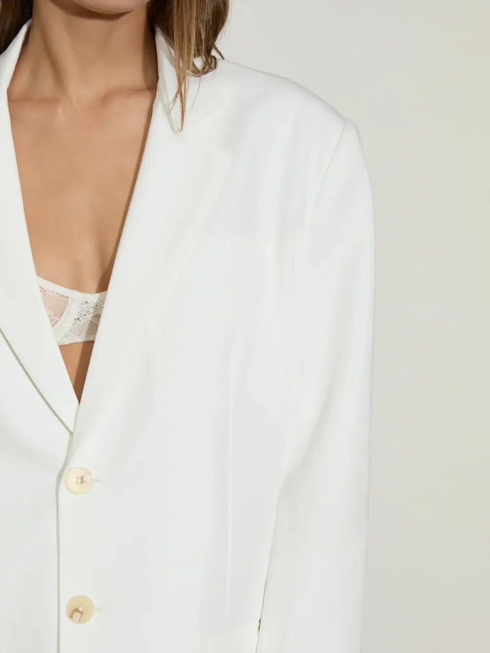 Oversized Style Blazer White