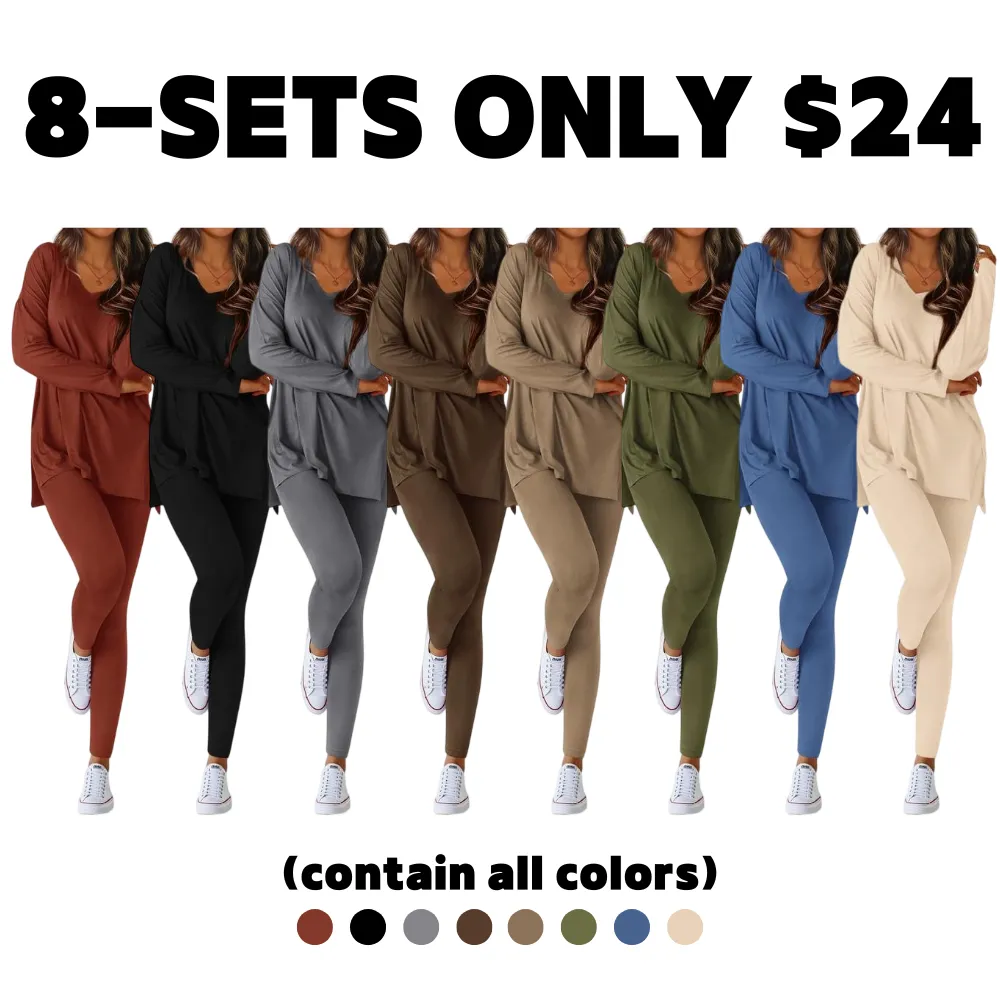 Women’s Casual Two-Piece Sets Airport Travel Outfit Workout Clothing
