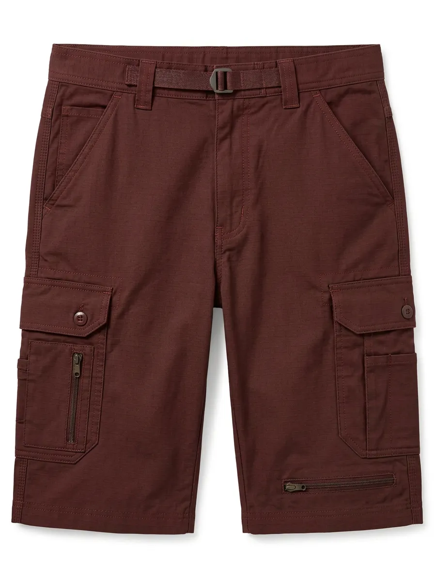 Men's Outdoor Tactical Olive Green Multi-Pocket Cargo Shorts