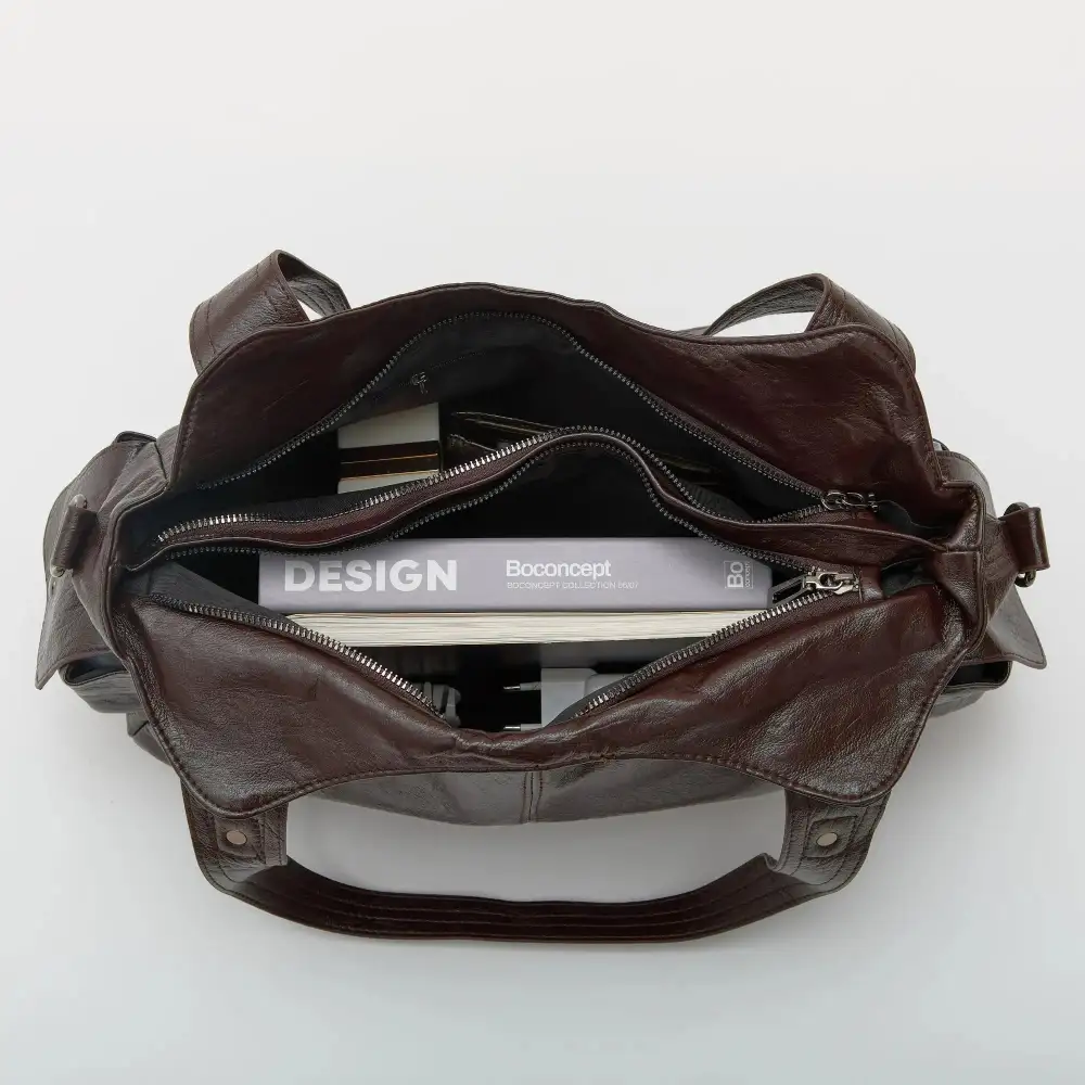 Pocket Front Leather Crossbody Bag