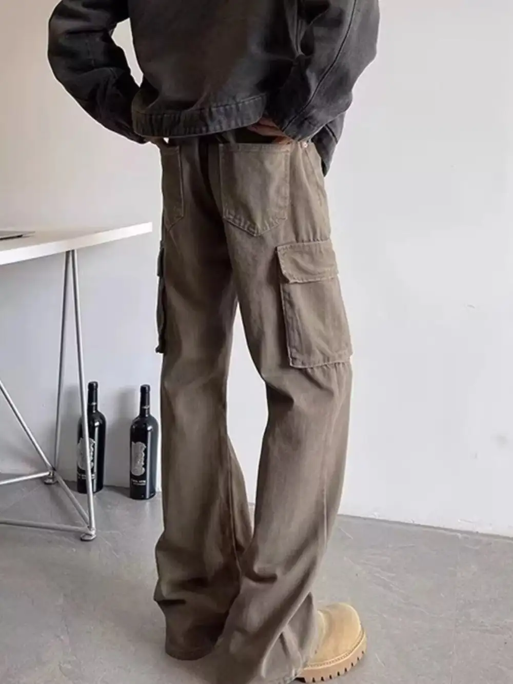 Men's Plus Size Vintage Washed Cargo Pants
