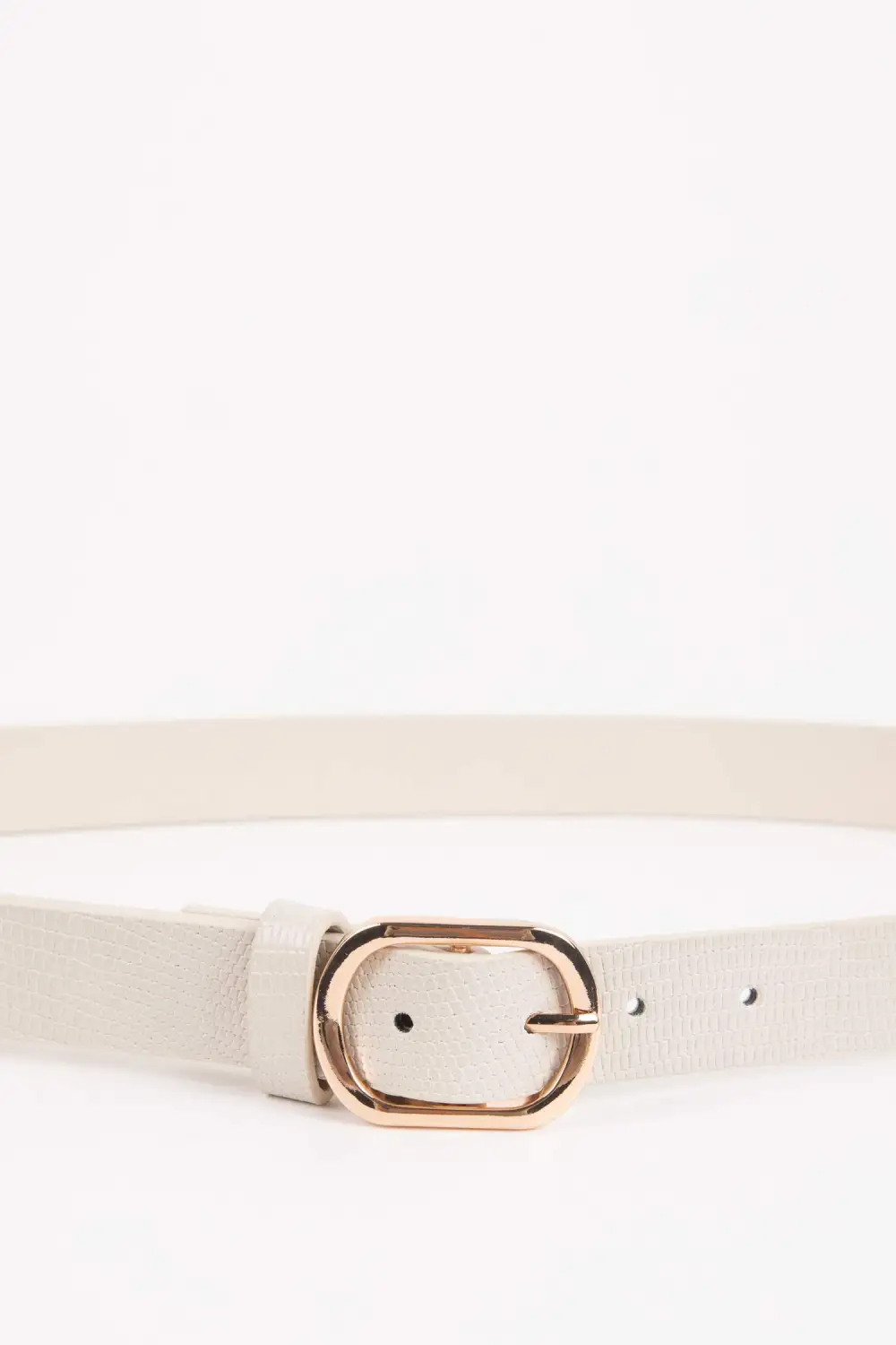 Beige Synthetic Leather Belt