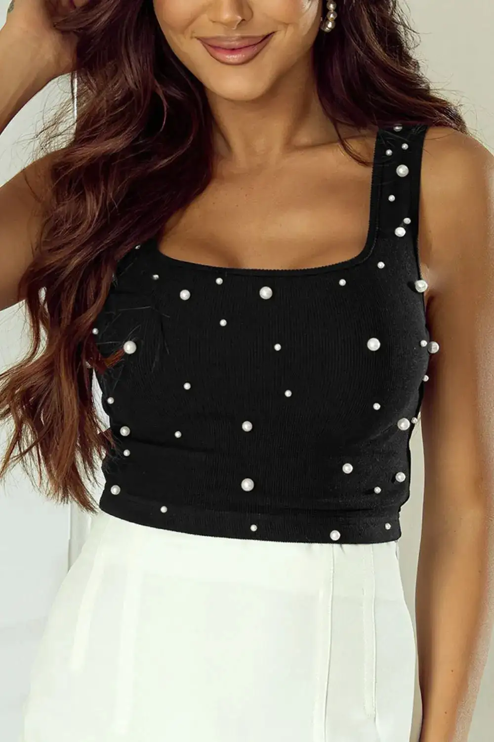 Square Neck V-Neck Tank Top