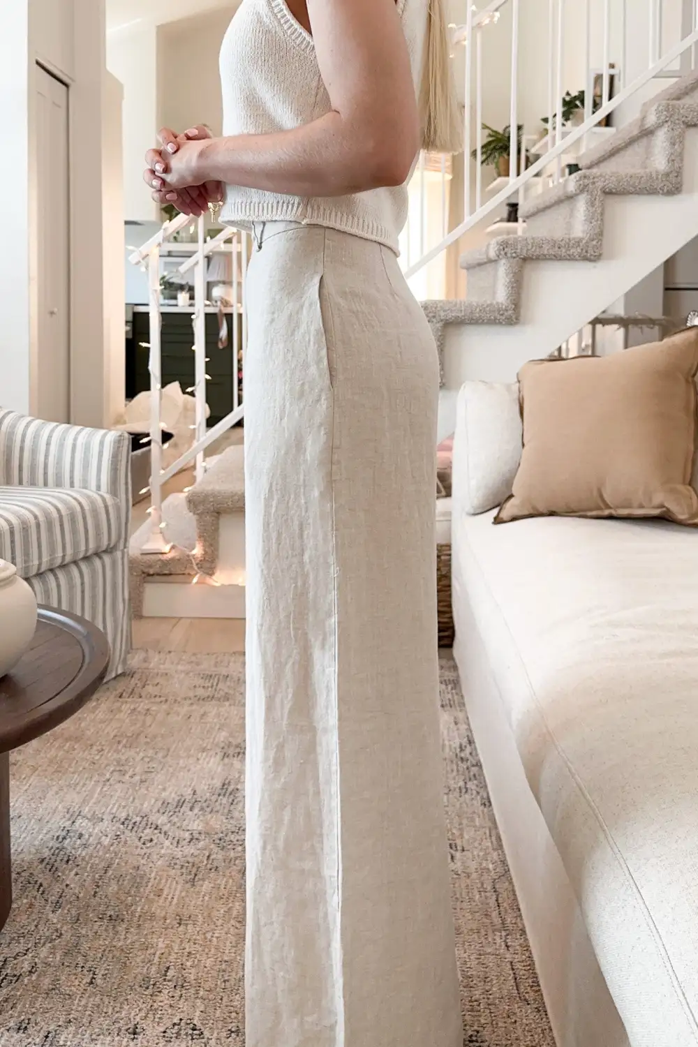 Simple Soft Linen Blend Pants