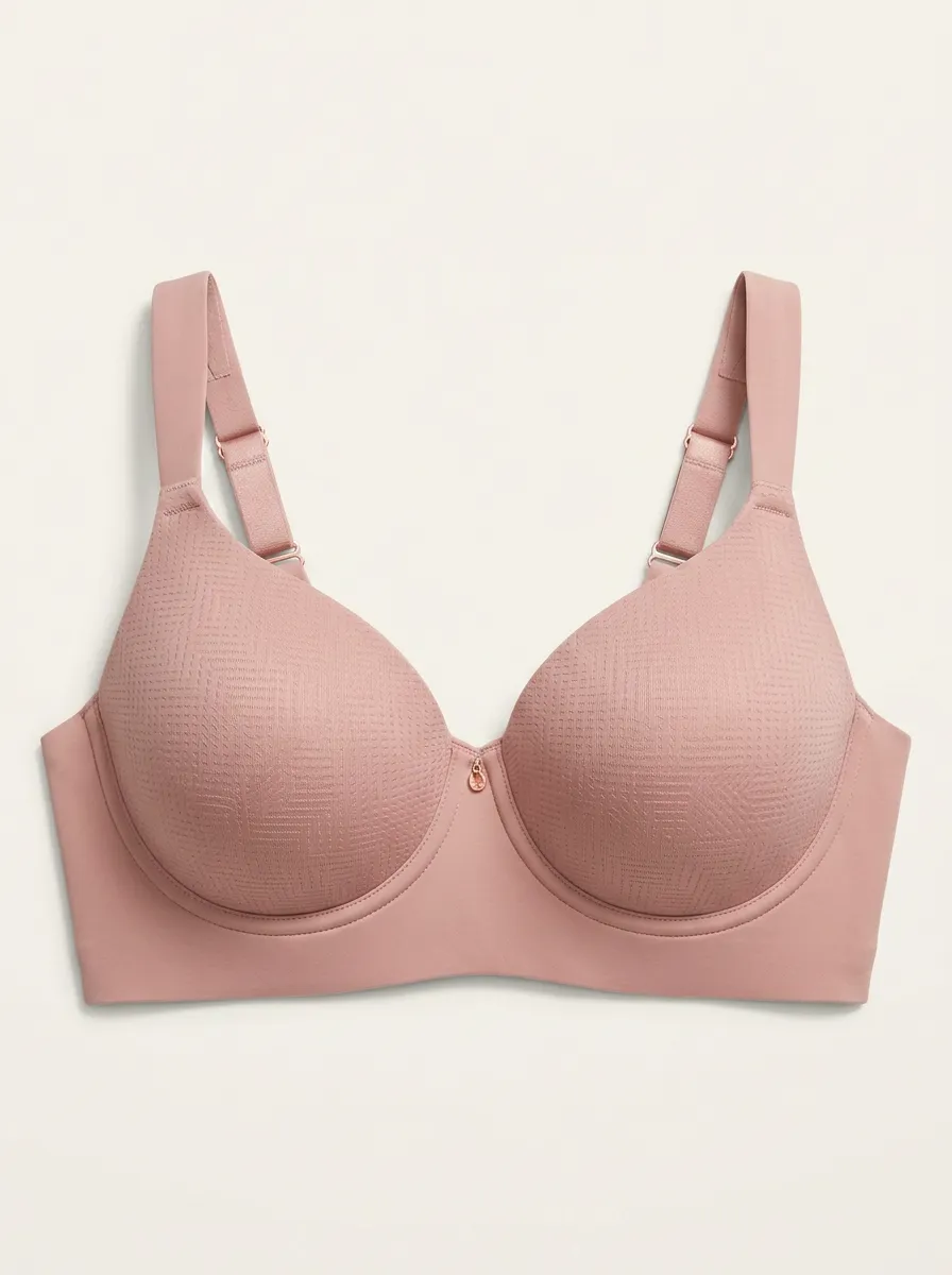 Women's Full-Coverage Seamless Geometric-Pattern Molded-Cup Bra