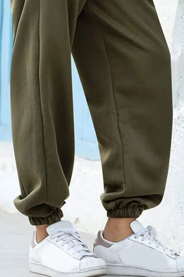 Tailored Elastic-Waist Pocketed Jogger Pants