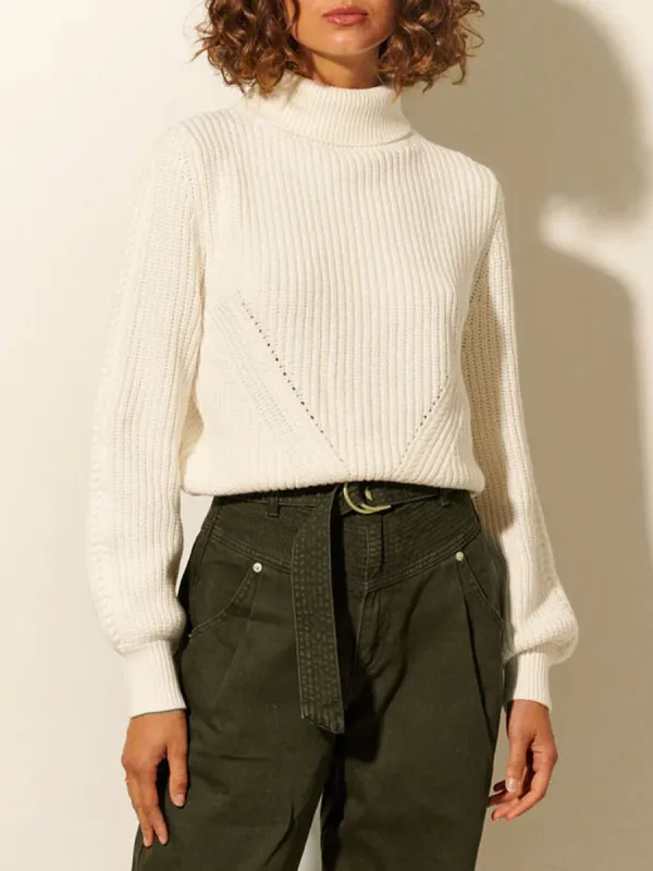 RIBBED TURTLENECK KNIT SWEATER