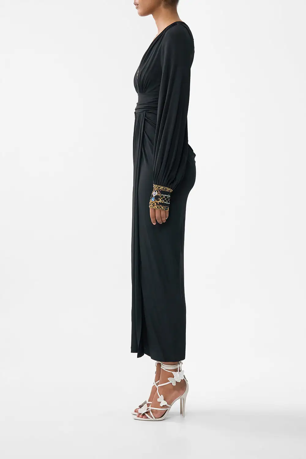 Waisted Draped Jersey Dress