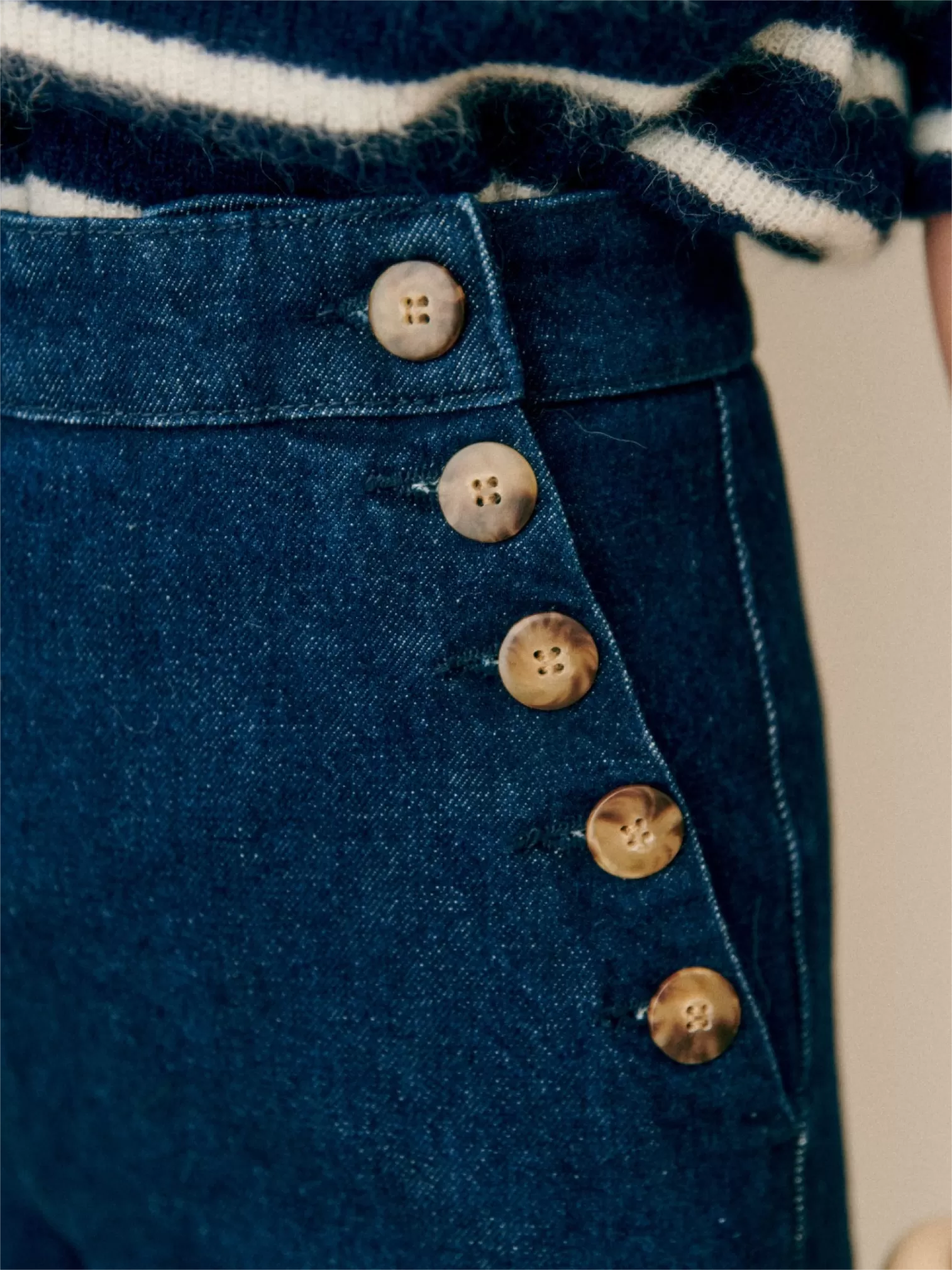 Double Button Placket Denim