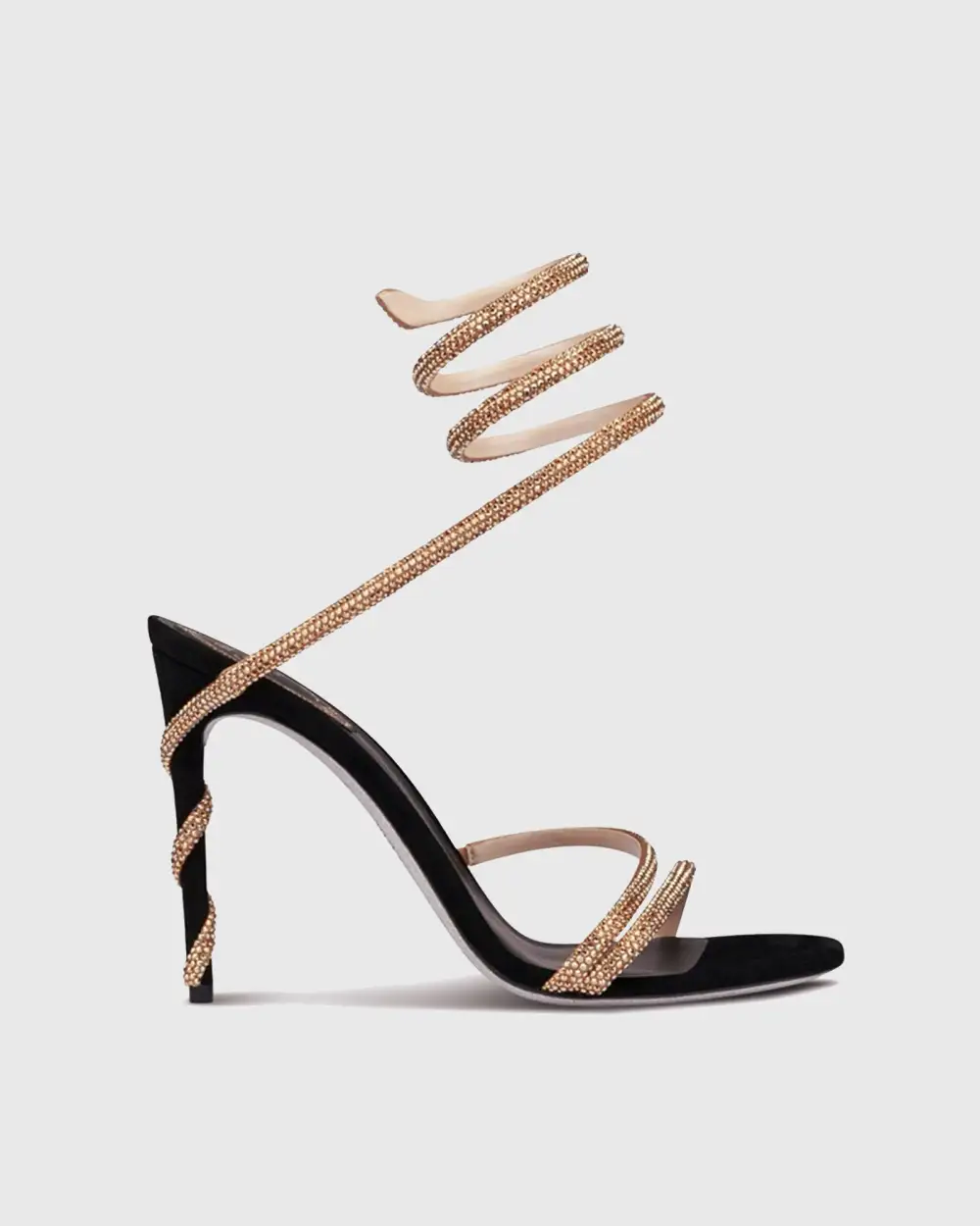 Rhinestone Embellished Snake Sandals