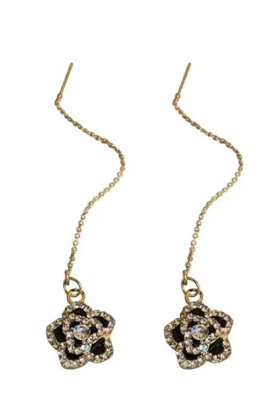 Camella Flower Threader Earrings