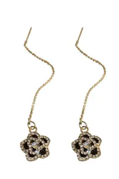 Camella Flower Threader Earrings