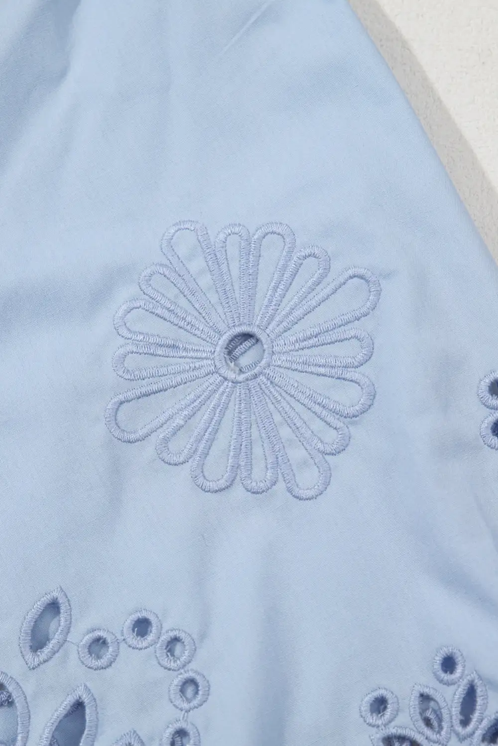 Floral Embroidered Eyelet Blouse