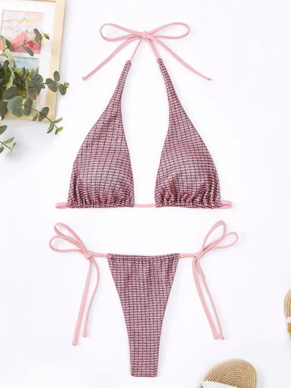 Glitter Statement Bikini Top Swim Set