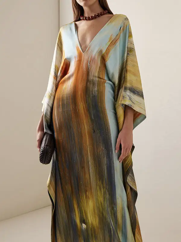 Joint Printed Neck Maxi Dress