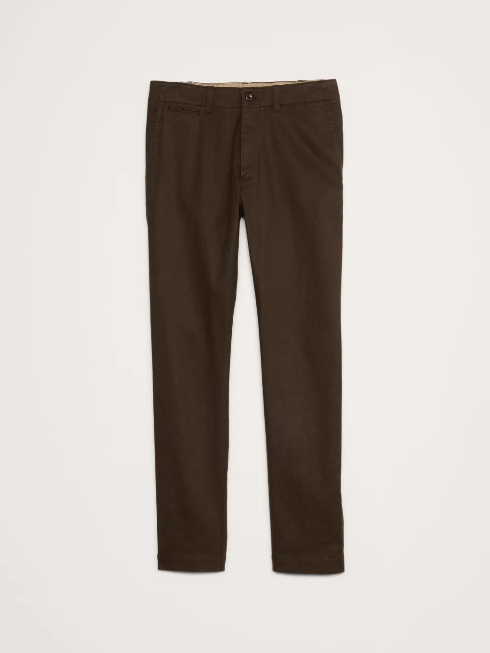Men's Brown Slim-Fit Linen Cotton Trousers