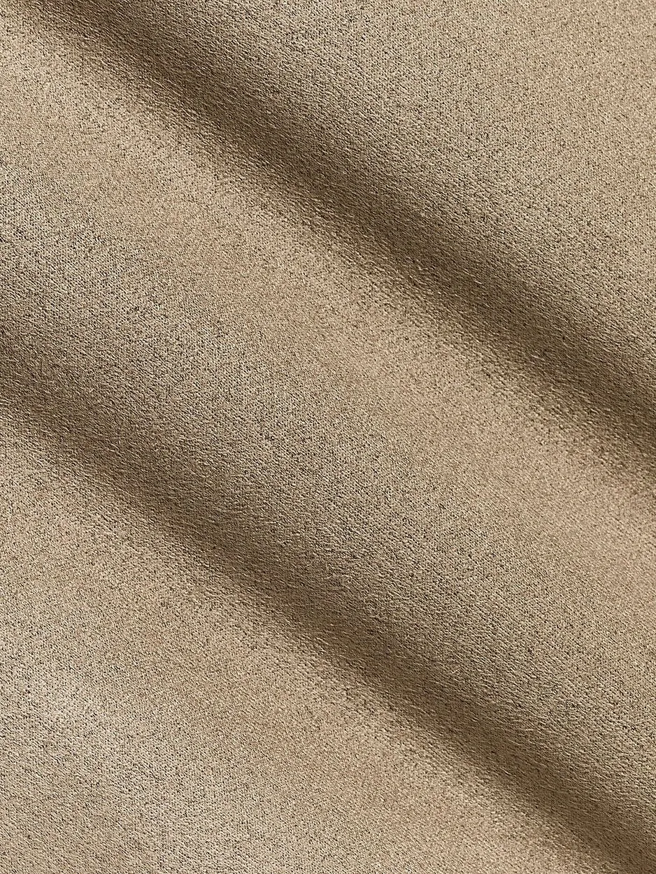 Camel Faux Suede Jacket with Shirt Collar