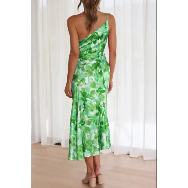 Midi Ruched Single Shoulder Midi Dress