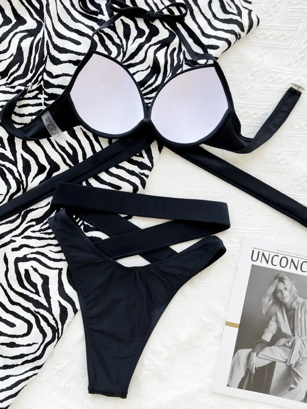Crisscross Halter Neck Bikini Swim Set