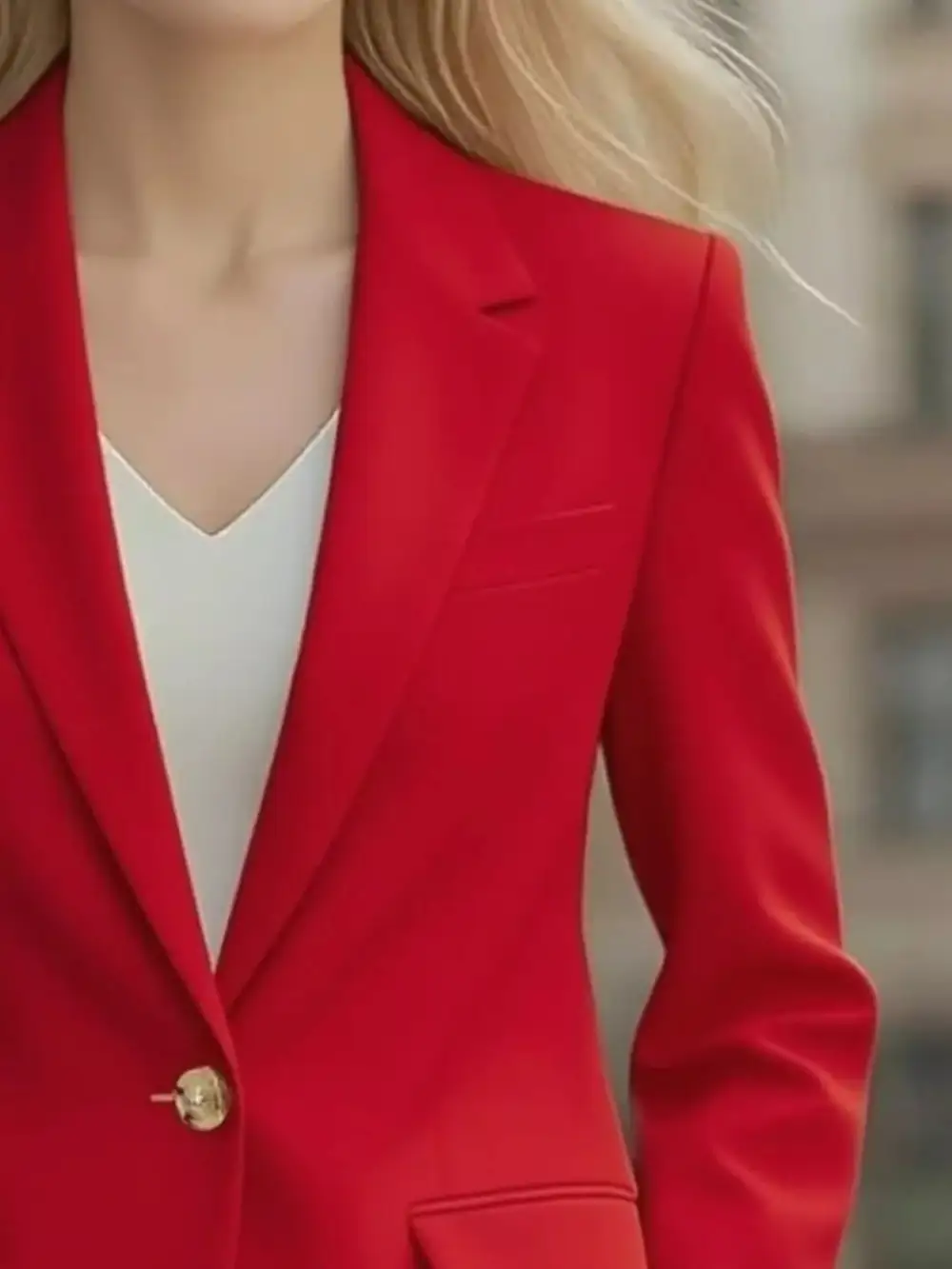 Unlined Lapel One Button Blazer