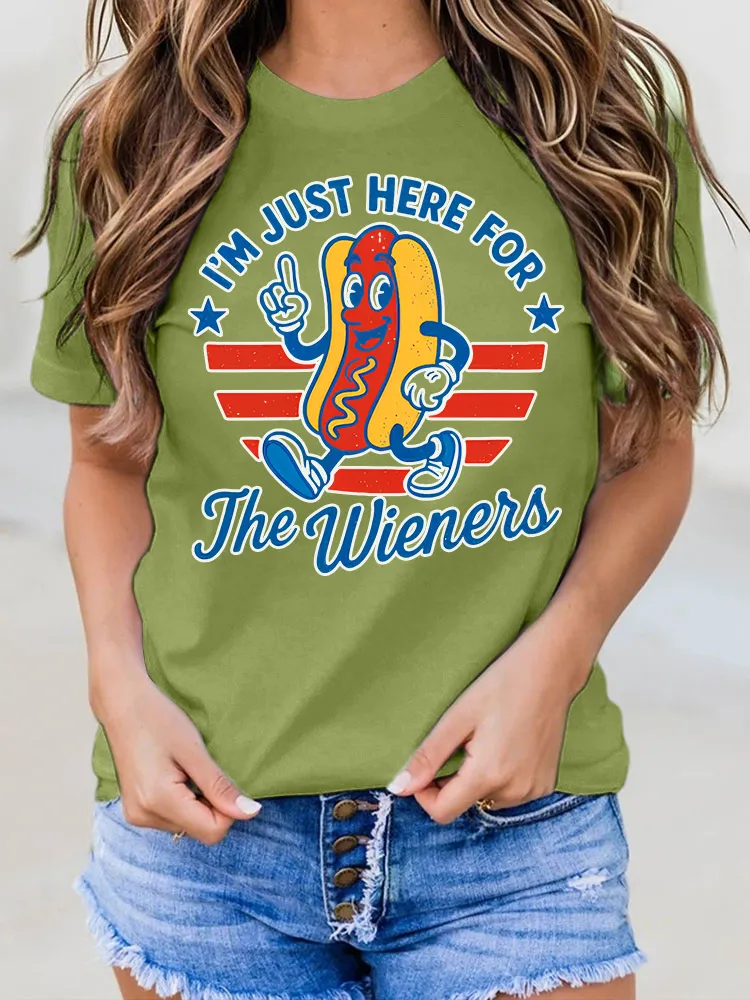 Women's Hot Dog Graphic Printed Tee
