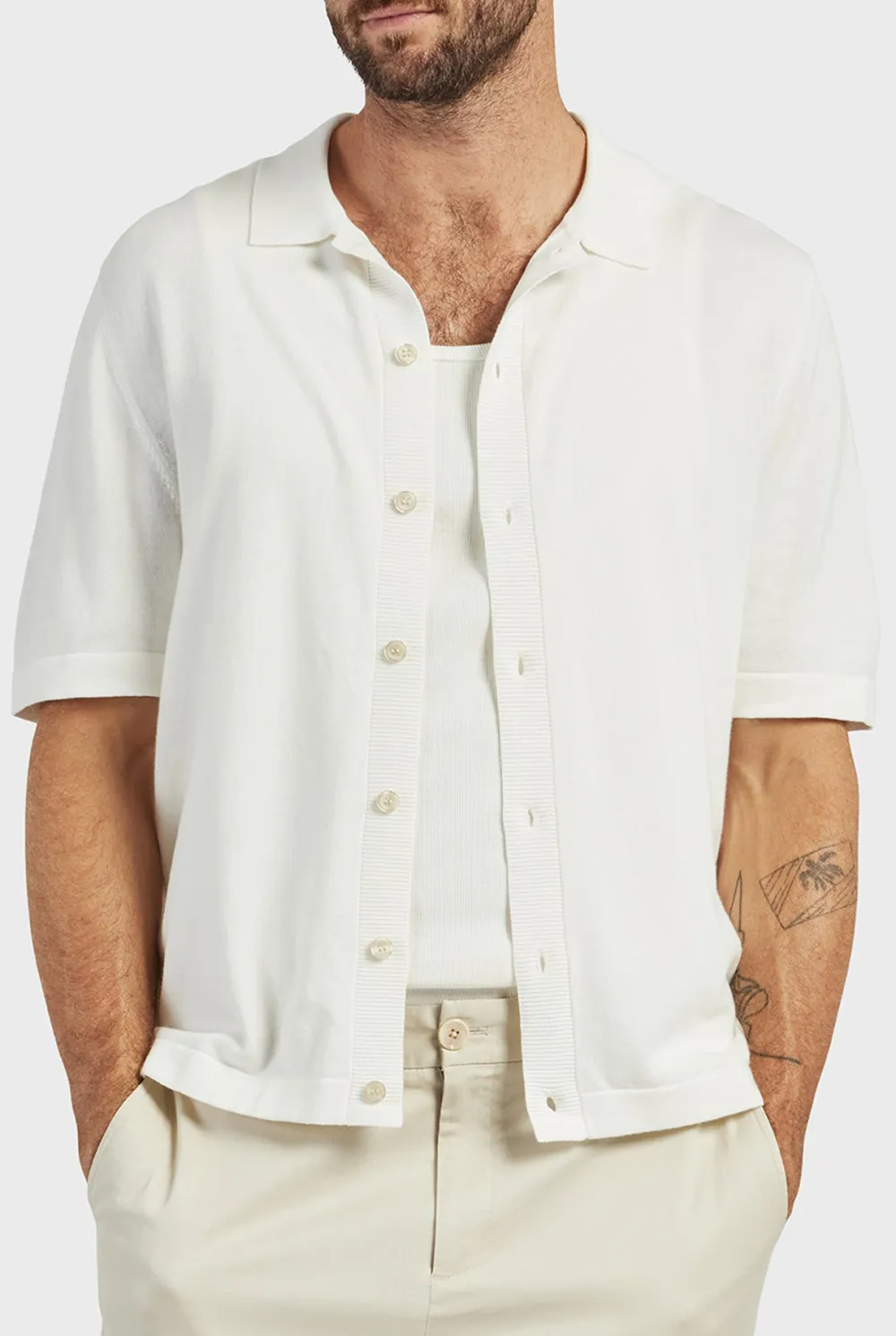 Jackson Knit SS Shirt- Winter white