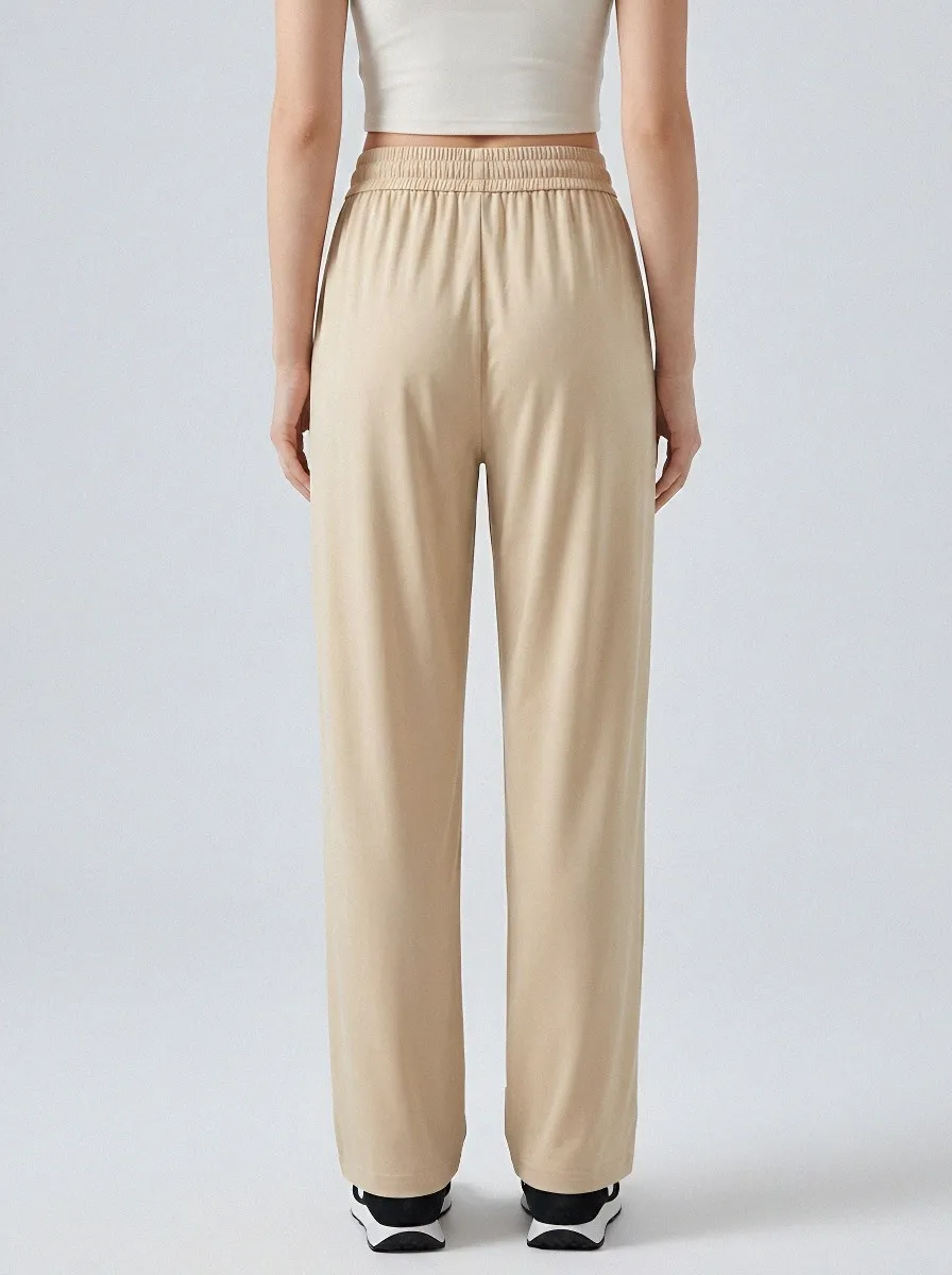 Women's Ice Silk Drawstring Lounge Casual Pants
