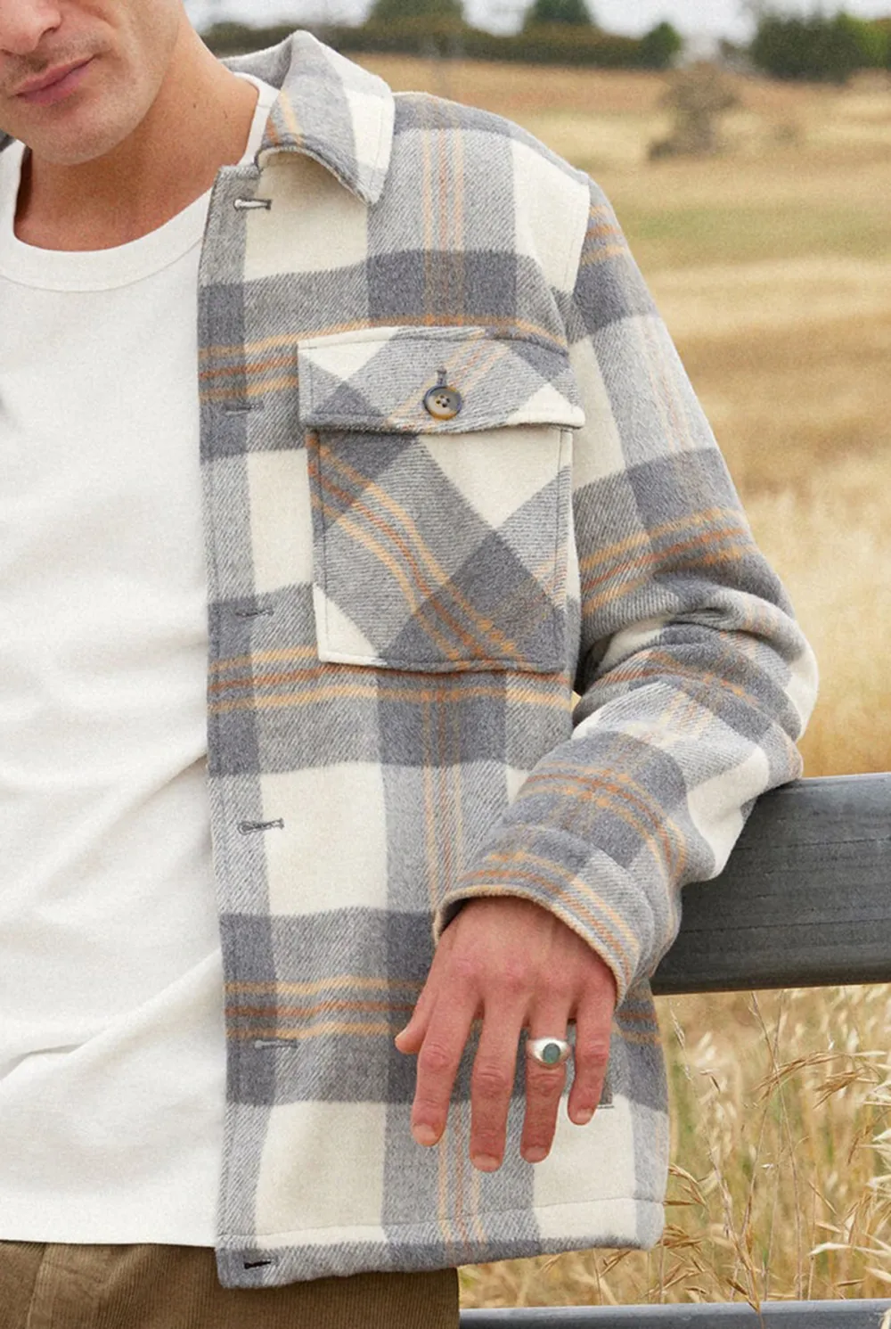 Tulsa Check Jacket- Titanium grey