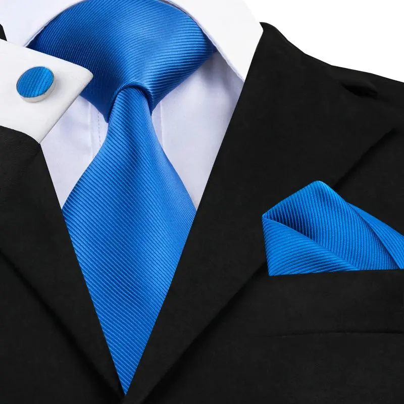 Elegant Solid Silk Necktie Set