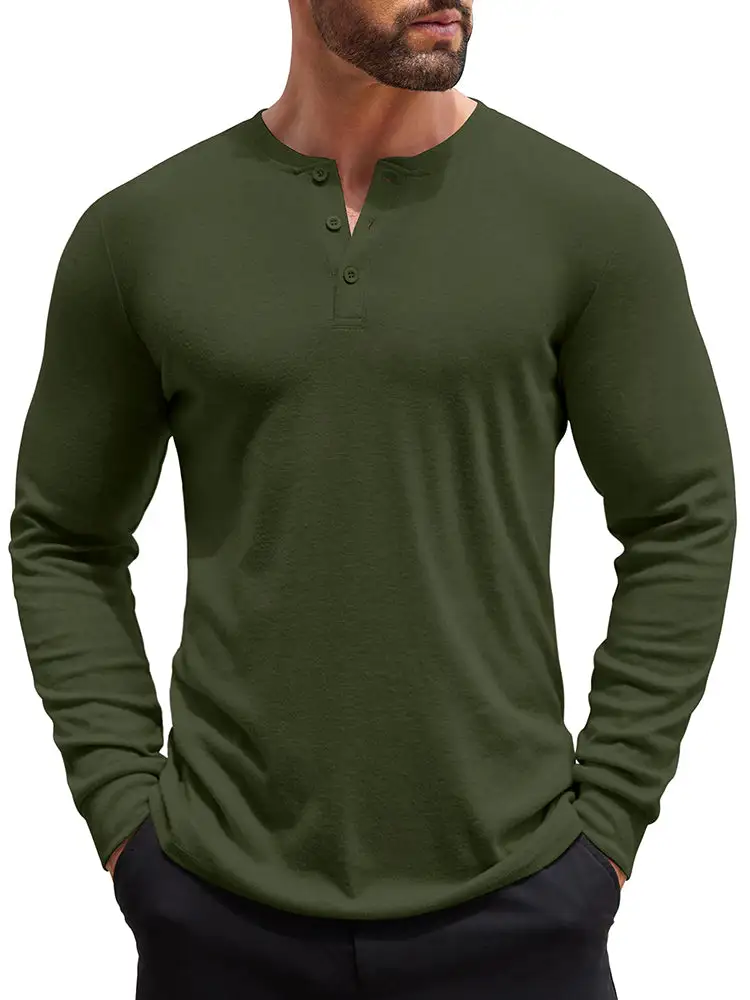 Fashion Lightweight Pullover Henley Shirt Hoodie
